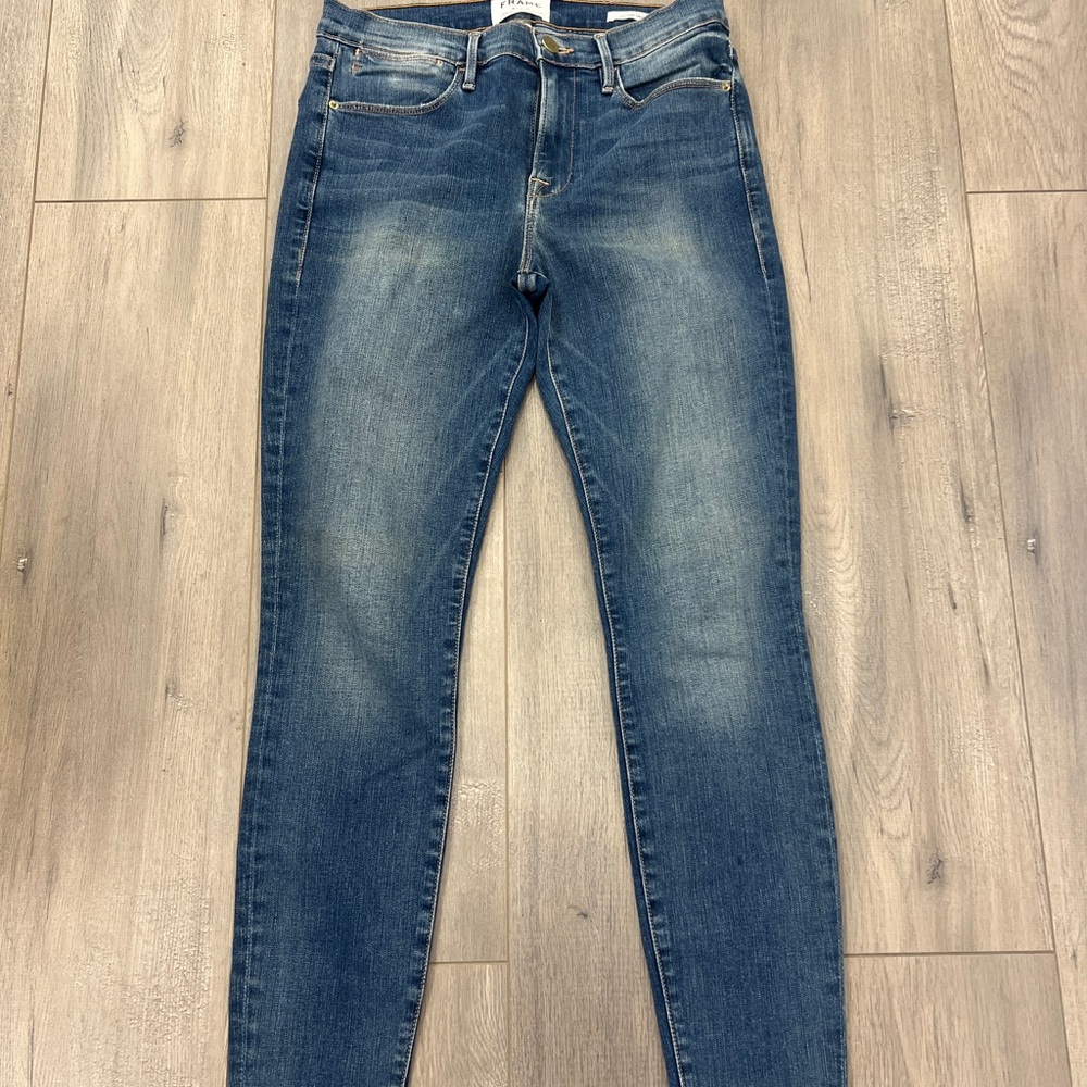 Frame Denim Women's Skinny Jeans in Faded Blue